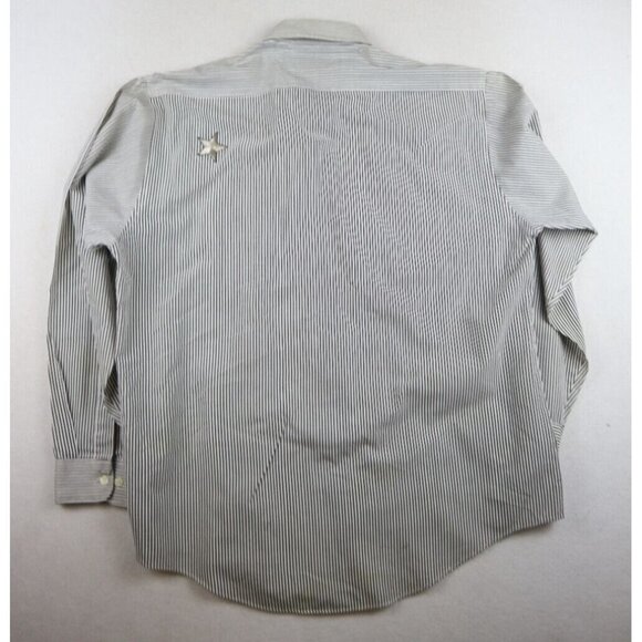MILI DESIGNS - WOMEN'S GRAY & WHITE STRIPED LONG SLEEVE BUTTON-UP APPLIQUE  - L - Picture 10 of 10